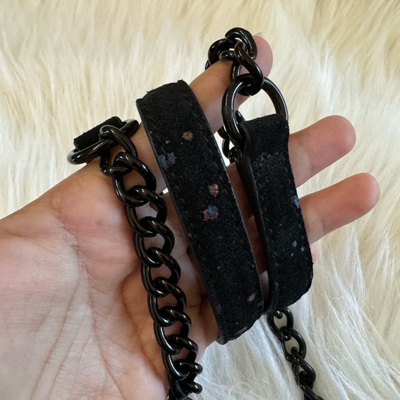 Rebecca Minkoff Love Crossbody In Black Splatter Suede - Picture 9 of 16